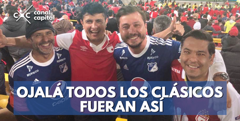 Hinchas de Santa Fe y Millonarios protagonizan conmovedora historia de tolerancia en El Campín