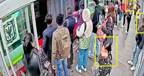 Imágenes de una cámara de seguridad que detectó ladrones en TransMilenio