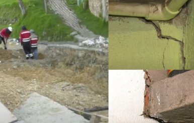 Imágenes de AHORA sobre las grietas que aparecieron en diversas vivienda del barrio Los Laches